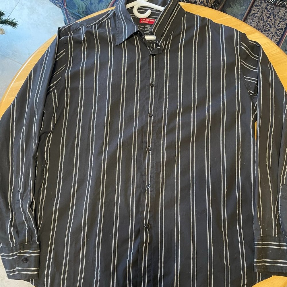 Guess black/silver long sleeve shirt